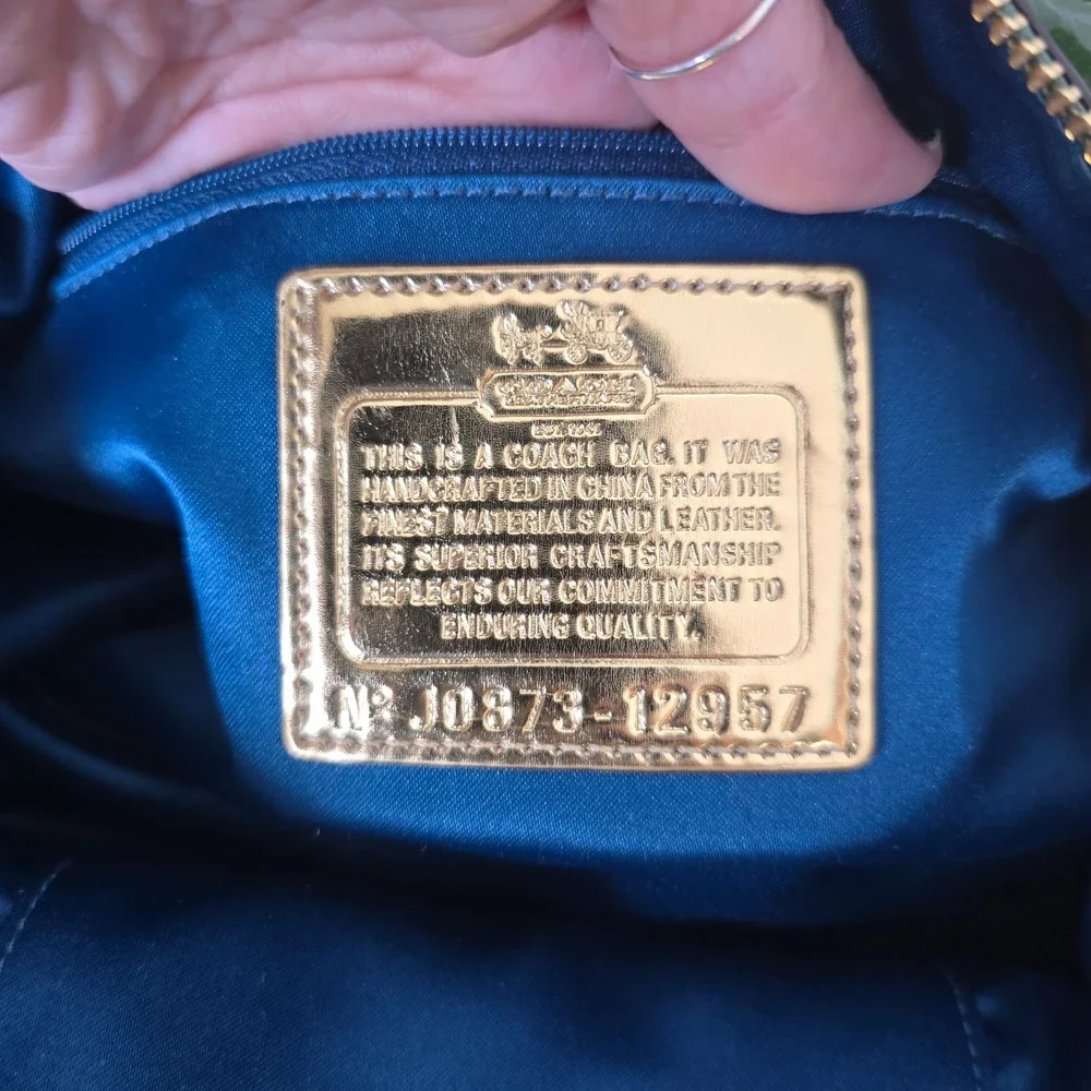 Coach Madison Sabrina Green Patent Leather Satchel Bag 12957 Gold Hardware